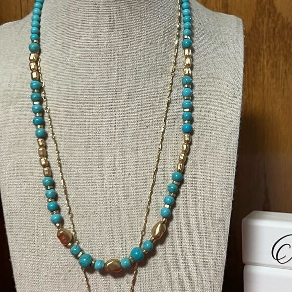 NWT Patricia Nash Double Mod Short Multi Strand Necklace - Egyptian Gold - Picture 2 of 8